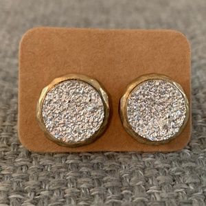 ROUND SILVER RHINESTONE EARRINGS*BUNDLE*
